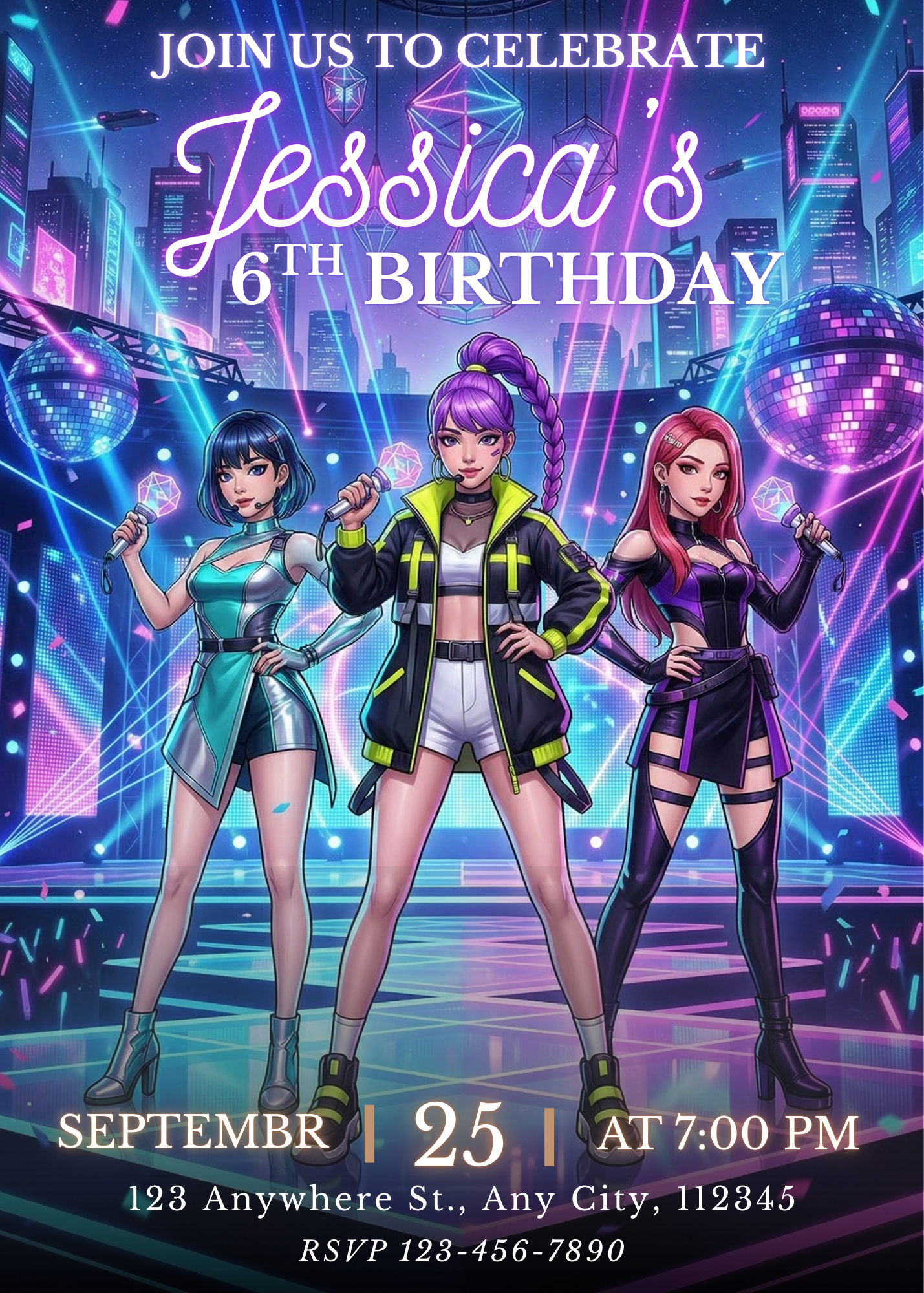 Kpop Demon Hunters Printable Invitation – Birthday Party Download CreativeRino