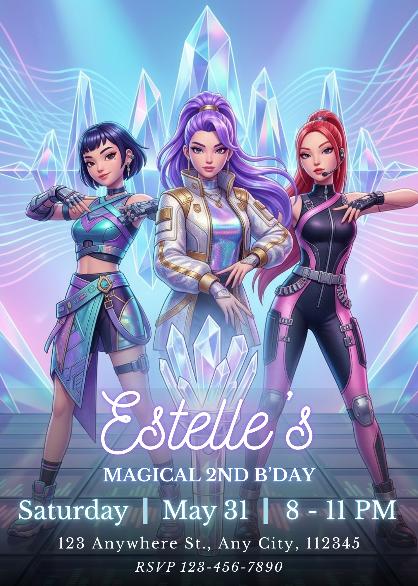 Kpop Demon Hunters Birthday Invitation – Printable Editable Template CreativeRino