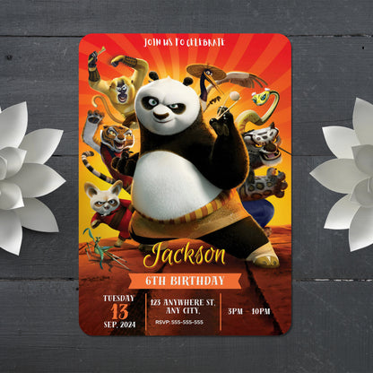Kung Fu Panda Birthday Invitation Template - CreativeRino