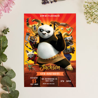 Kung Fu Panda Birthday Invitation Template - CreativeRino
