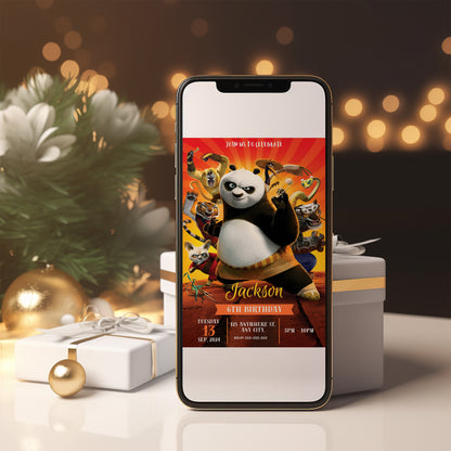 Kung Fu Panda Birthday Invitation Template - CreativeRino