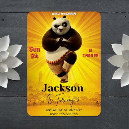Kung Fu Panda Birthday Invitation Template - CreativeRino