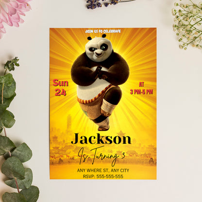 Kung Fu Panda Birthday Invitation Template - CreativeRino