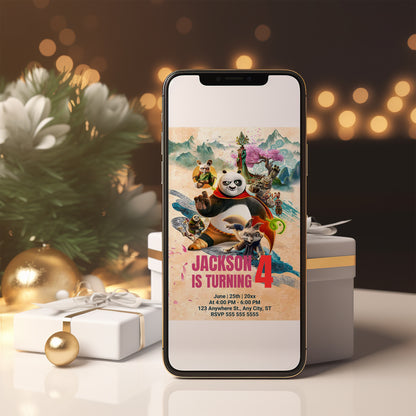 Kung Fu Panda Birthday Invitation Template - CreativeRino