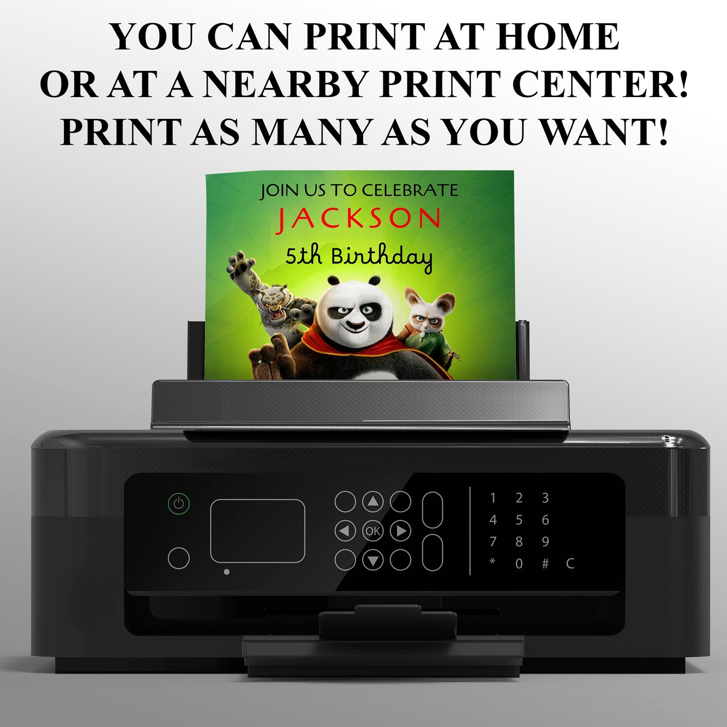 Kung Fu Panda Birthday Invitation Template - CreativeRino