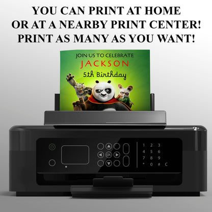 Kung Fu Panda Birthday Invitation Template - CreativeRino