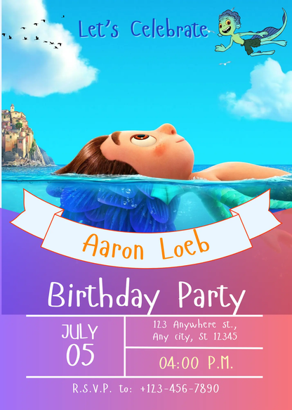 Luca Birthday Invitation Template - CreativeRino