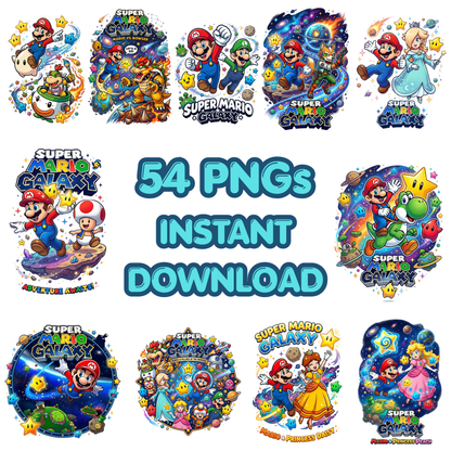 Super Mario Galaxy Movie PNG Bundle | Mario Galaxy Characters Clipart CreativeRino