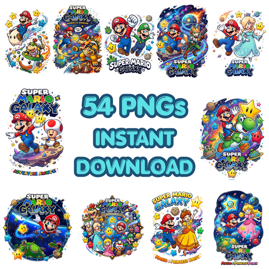 Super Mario Galaxy Movie PNG Bundle | Mario Galaxy Characters Clipart CreativeRino