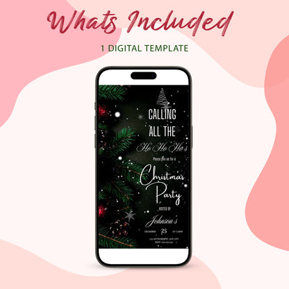 Christmas Calling All The Ho Ho Hos Video Invitation | Christmas Video Evite Template - CreativeRino