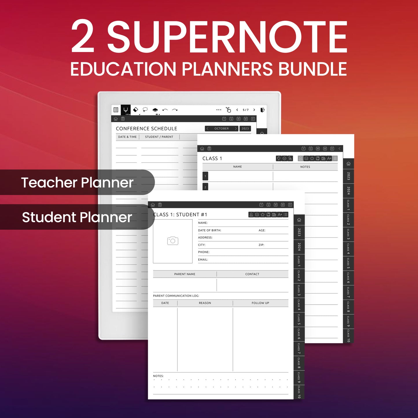 2 Supernote Education Planners Template Bundle