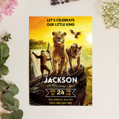Mufasa The Lion King Birthday Invitation Template - CreativeRino