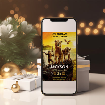 Mufasa The Lion King Birthday Invitation Template - CreativeRino