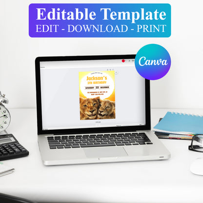 Mufasa The Lion King Birthday Invitation Template - CreativeRino