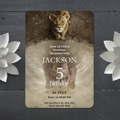 Mufasa The Lion King Birthday Invitation Template - CreativeRino