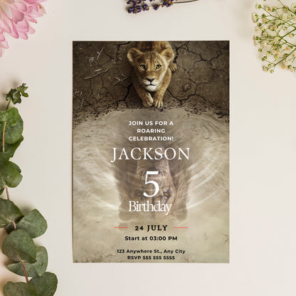 Mufasa The Lion King Birthday Invitation Template - CreativeRino