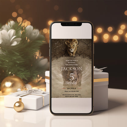 Mufasa The Lion King Birthday Invitation Template - CreativeRino