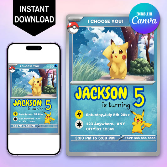 Sprigatito Invitation Template