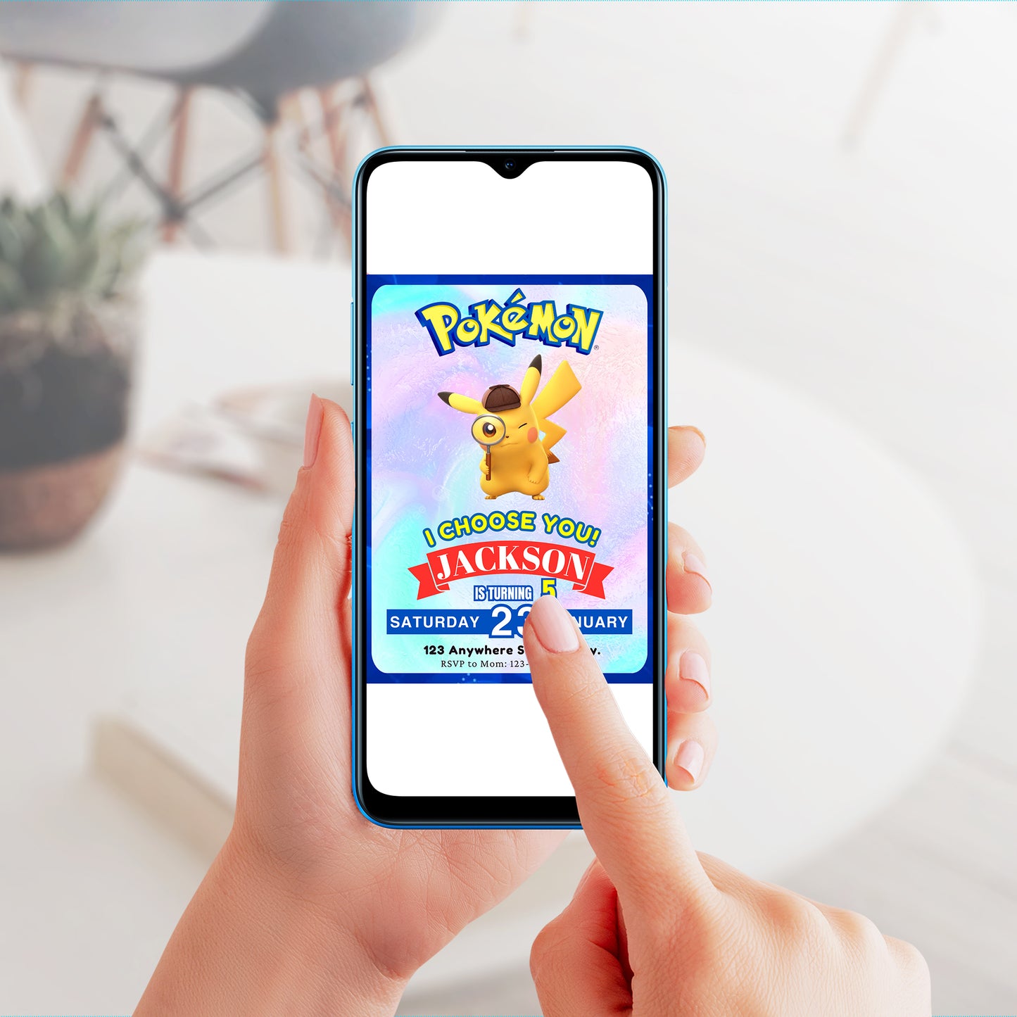 Detective Pikachu Invitation Template | Pokemon Birthday Invite - CreativeRino