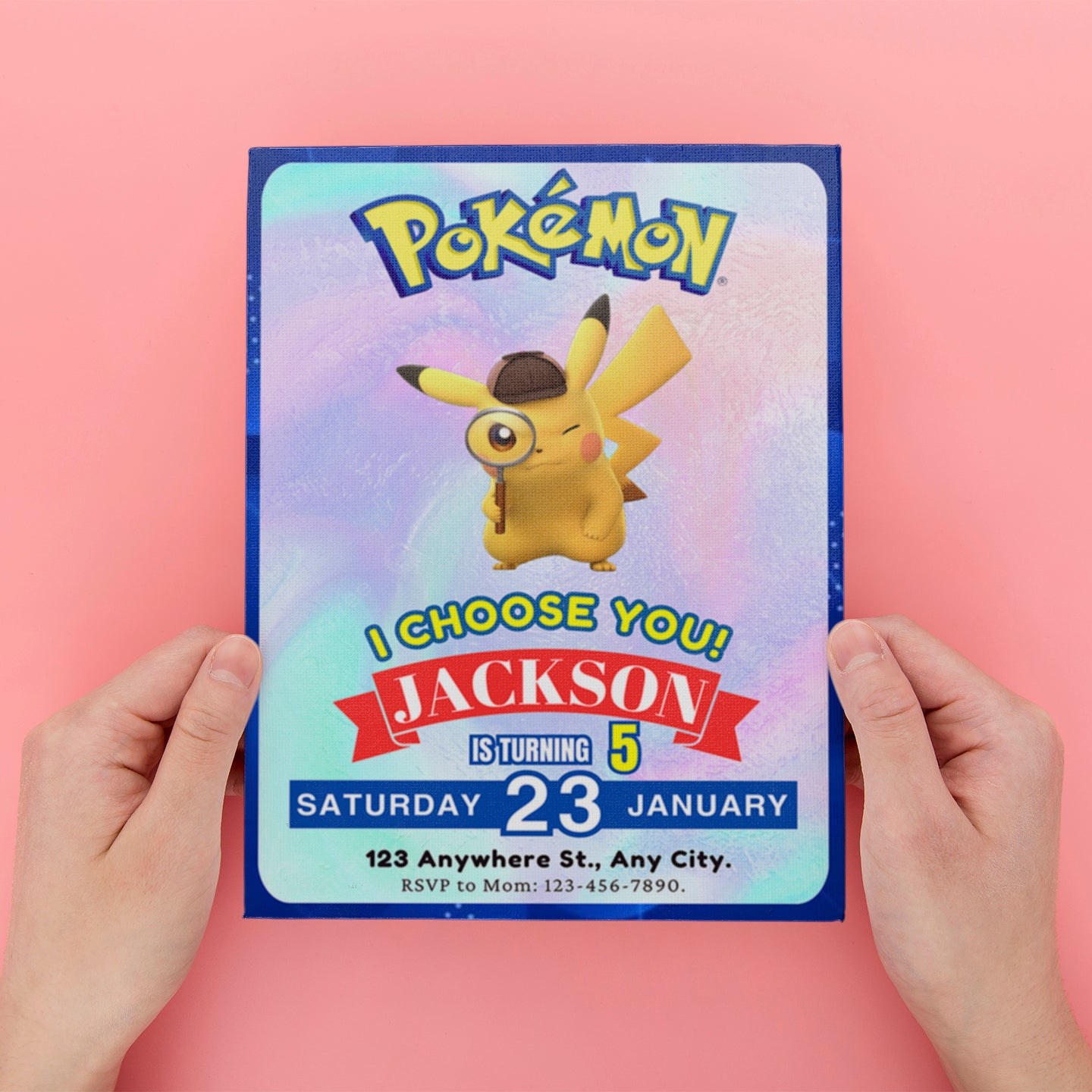 Detective Pikachu Invitation Template | Pokemon Birthday Invite - CreativeRino