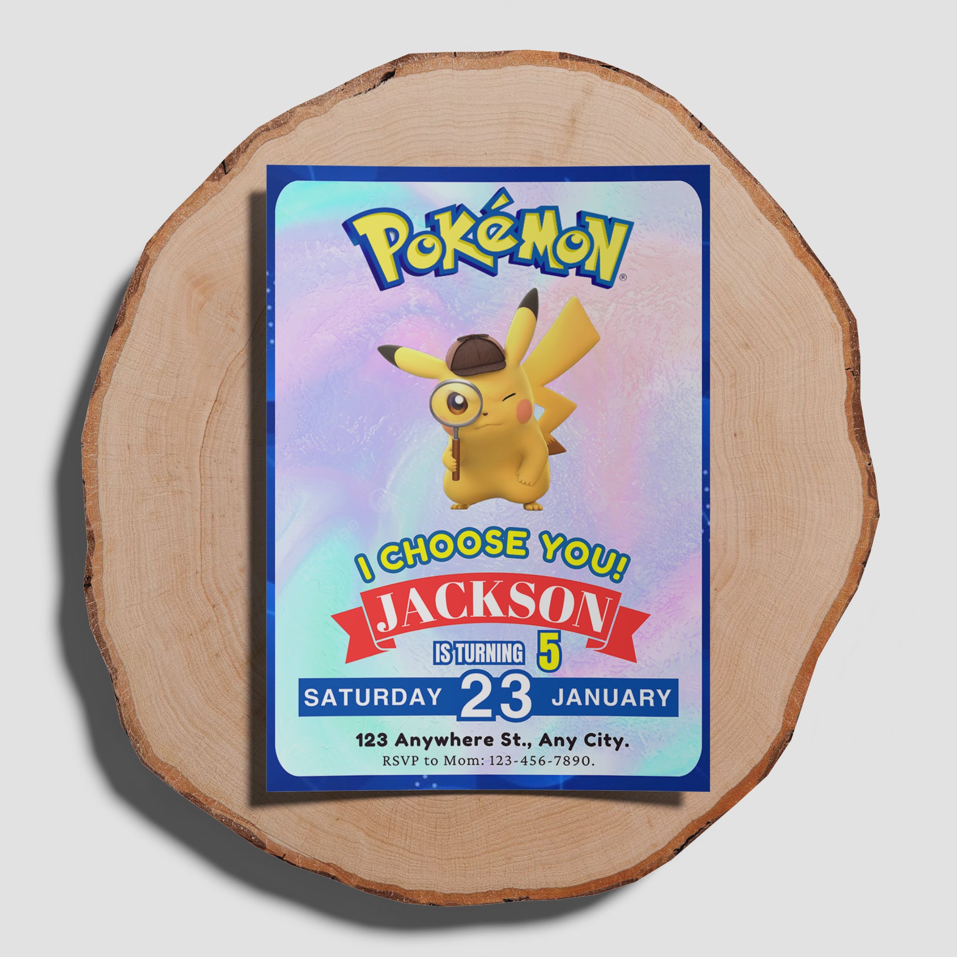 Detective Pikachu Invitation Template | Pokemon Birthday Invite - CreativeRino