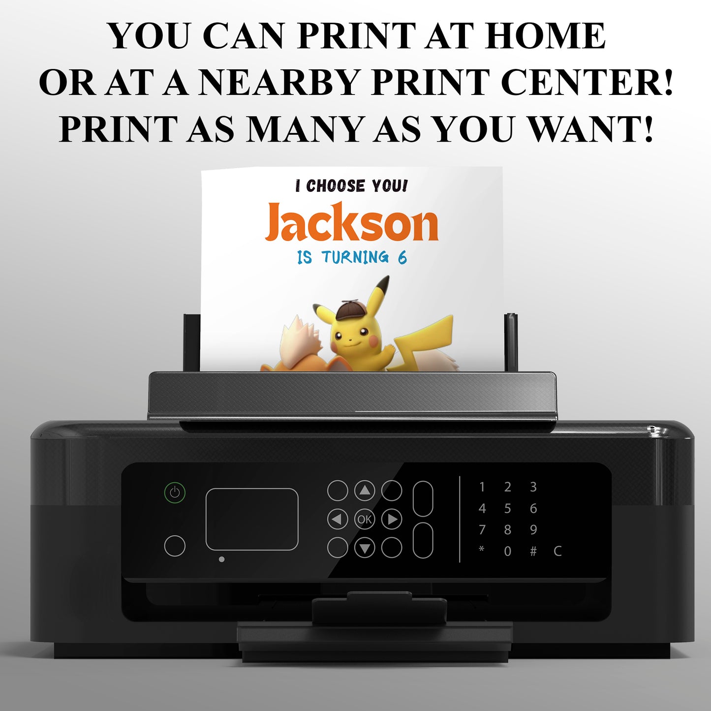 Detective Pikachu Pokemon Birthday Party Invitation Template - CreativeRino