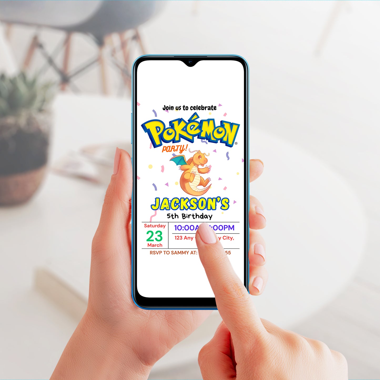 Dragonite Birthday Invitation Template | Pokemon Invite - CreativeRino