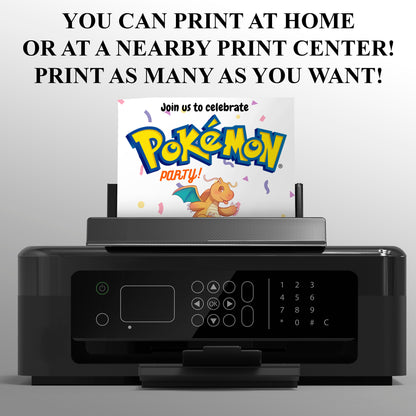 Dragonite Birthday Invitation Template | Pokemon Invite - CreativeRino