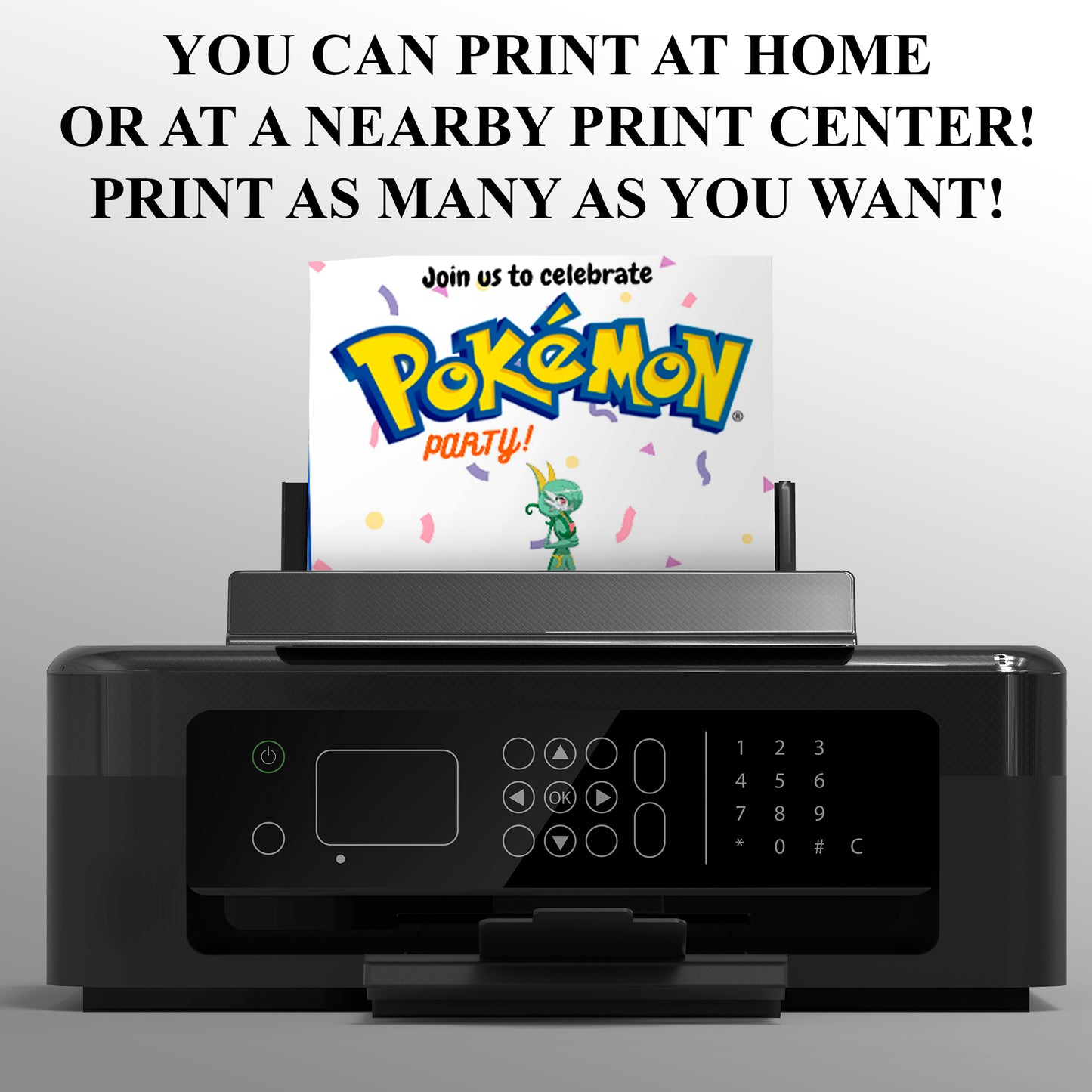 Gardevoir Birthday Invitation Template | Pokemon Invite - CreativeRino