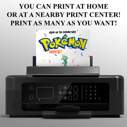Gardevoir Birthday Invitation Template | Pokemon Invite - CreativeRino