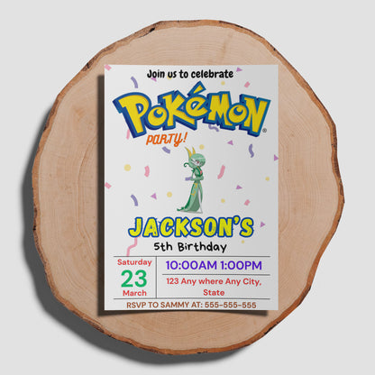 Gardevoir Birthday Invitation Template | Pokemon Invite - CreativeRino