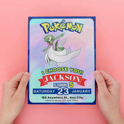 Gardevoir Invitation Template | Pokemon Birthday Invite - CreativeRino