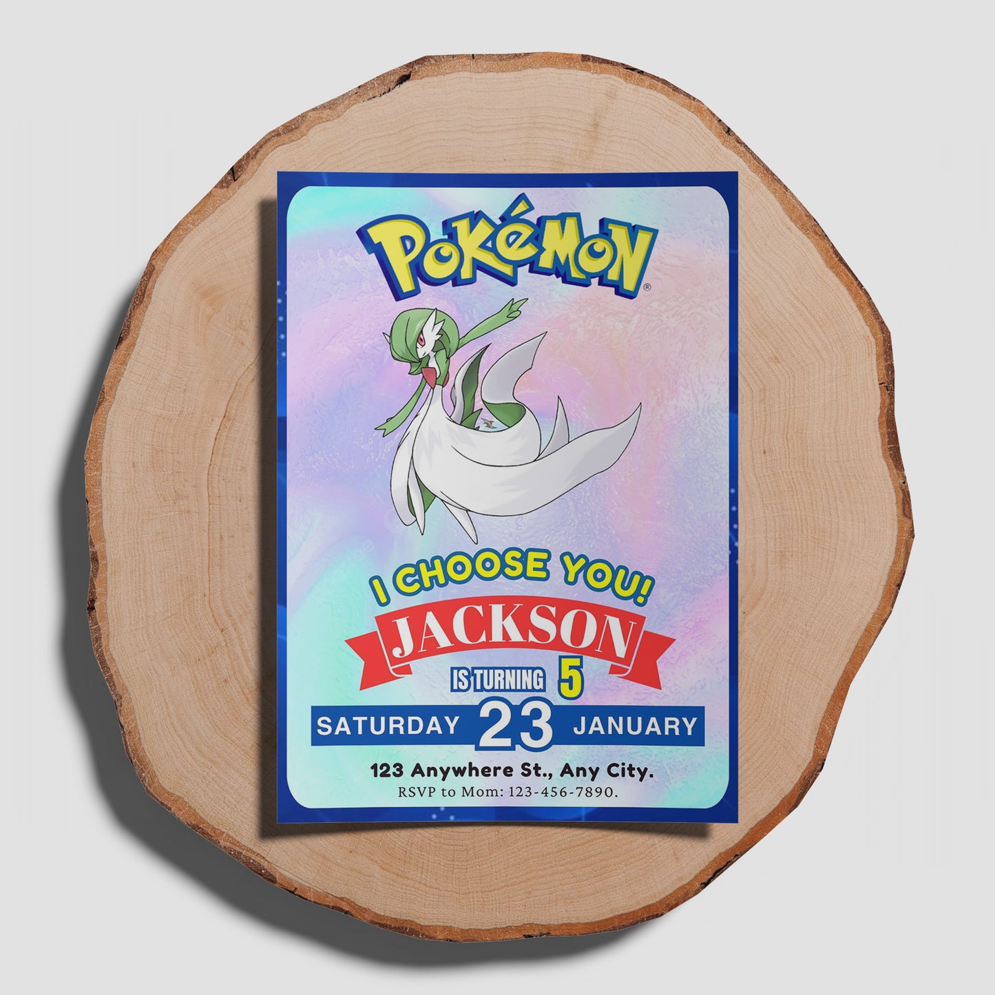 Gardevoir Invitation Template | Pokemon Birthday Invite - CreativeRino
