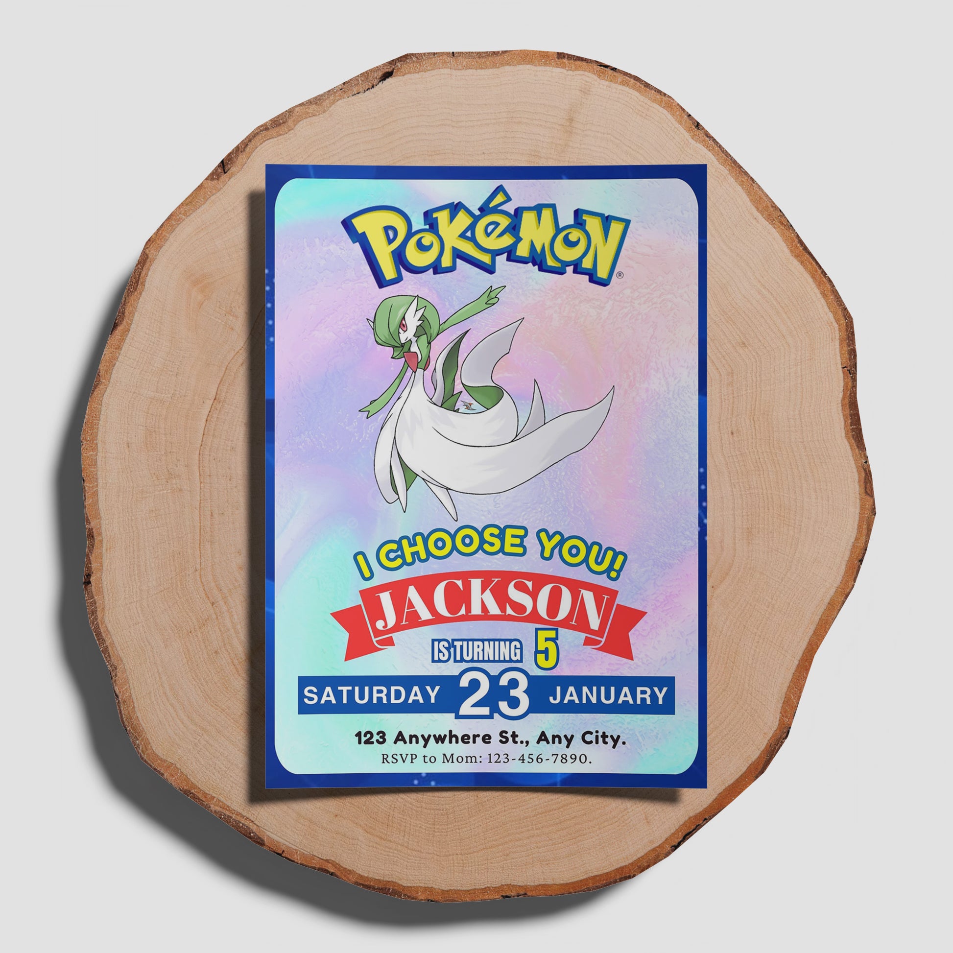 Gardevoir Invitation Template | Pokemon Birthday Invite - CreativeRino