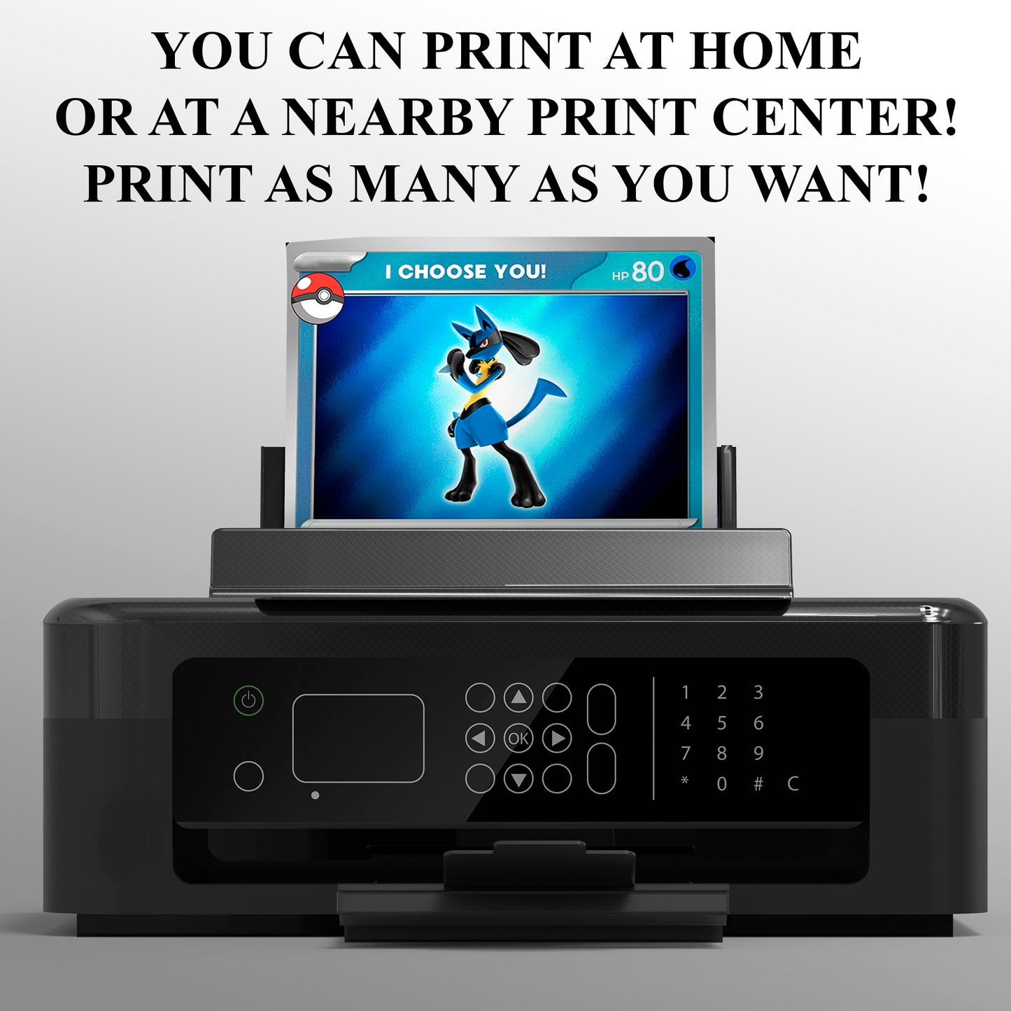 Lucario Invitation Template | Pokemon Card Birthday Invite - CreativeRino