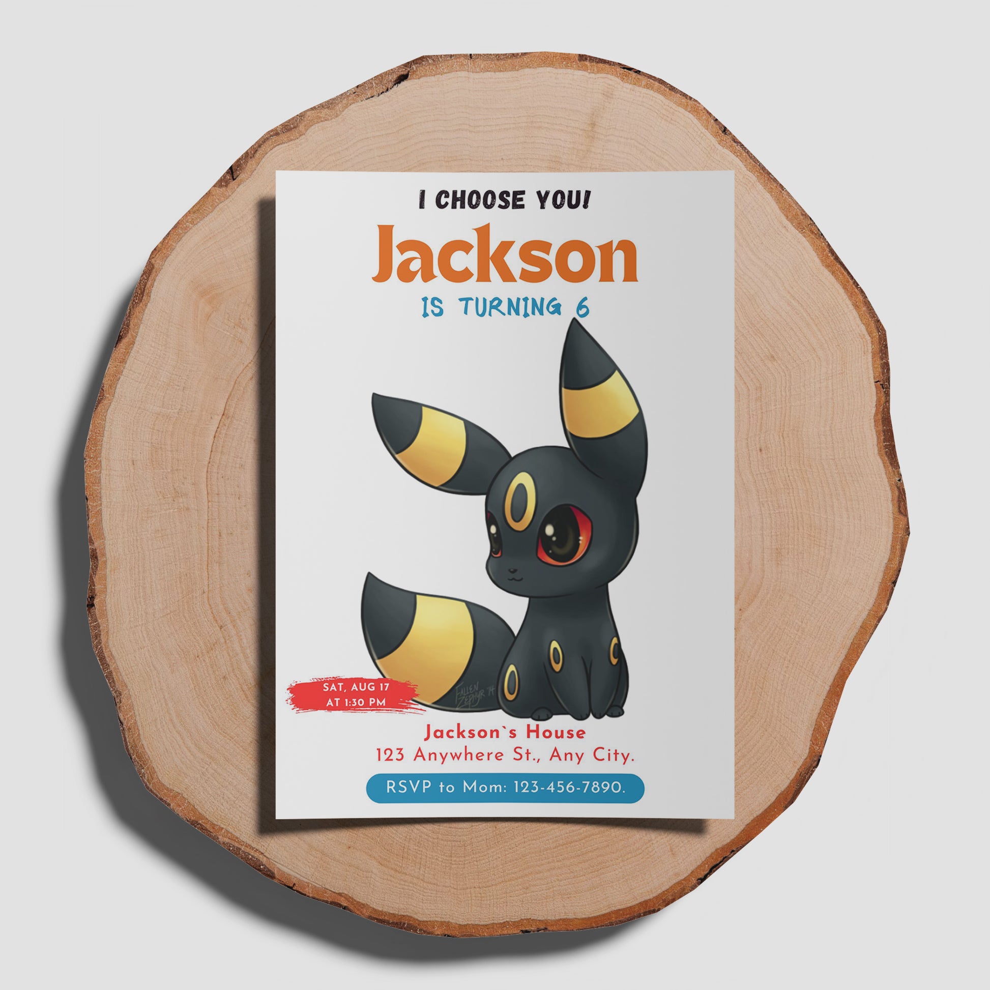 Umbreon Birthday Party Invitation Template | Pokemon Invite - CreativeRino