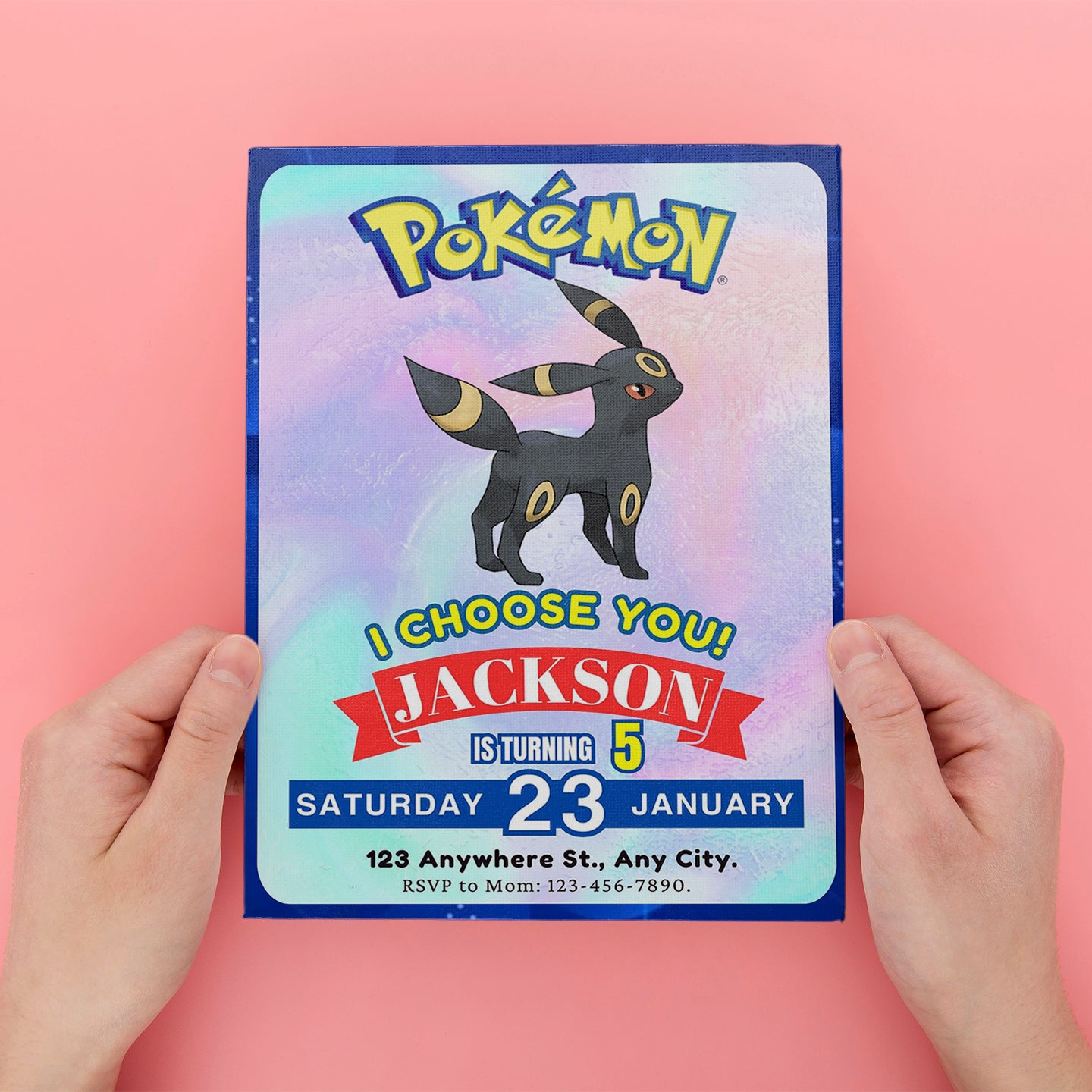 Umbreon Invitation Template | Pokemon Birthday Invite - CreativeRino