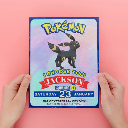 Umbreon Invitation Template | Pokemon Birthday Invite - CreativeRino