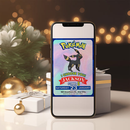 Umbreon Invitation Template | Pokemon Birthday Invite - CreativeRino