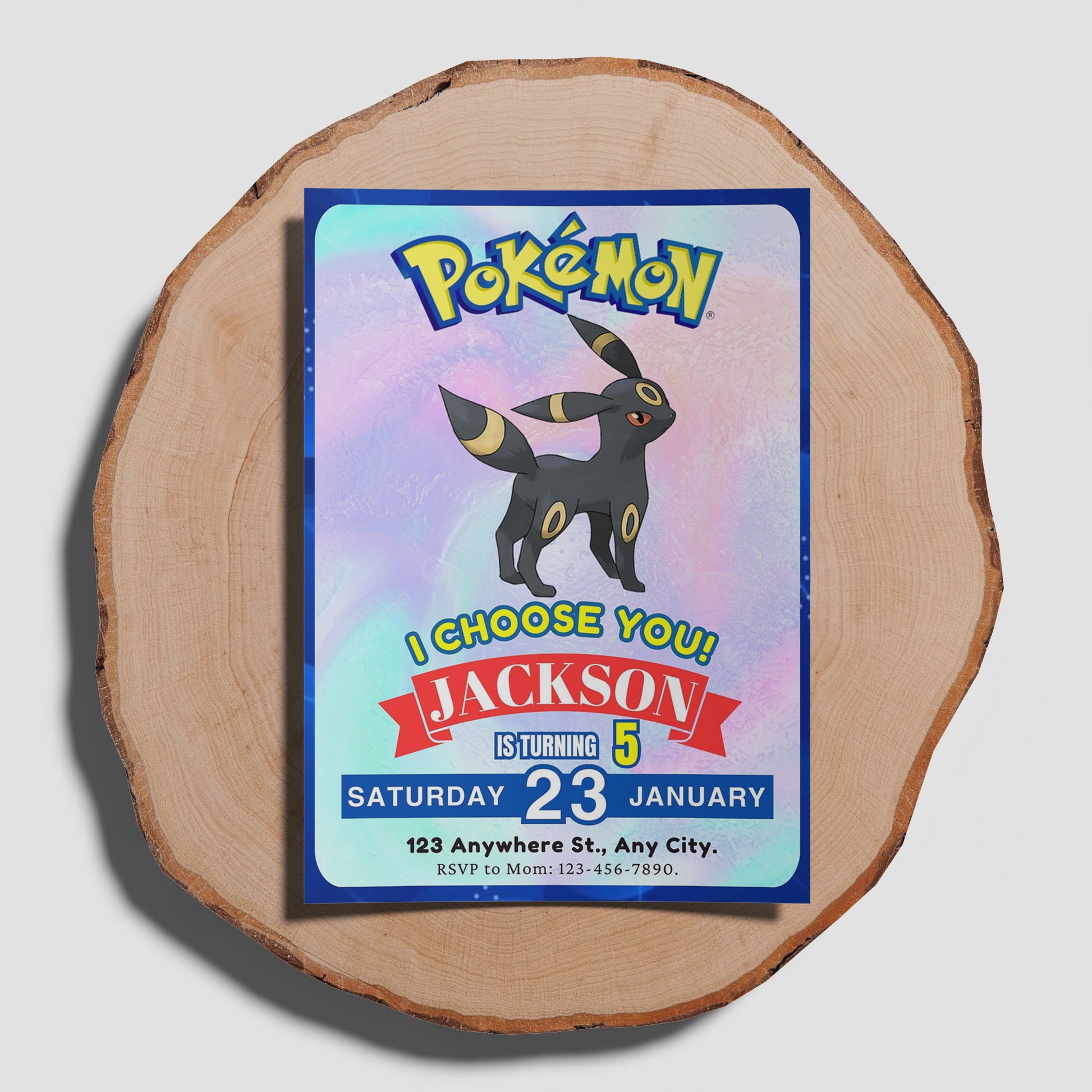 Umbreon Invitation Template | Pokemon Birthday Invite - CreativeRino