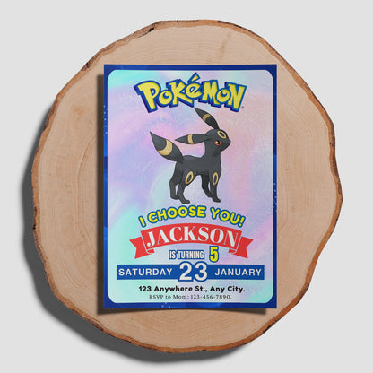 Umbreon Invitation Template | Pokemon Birthday Invite - CreativeRino