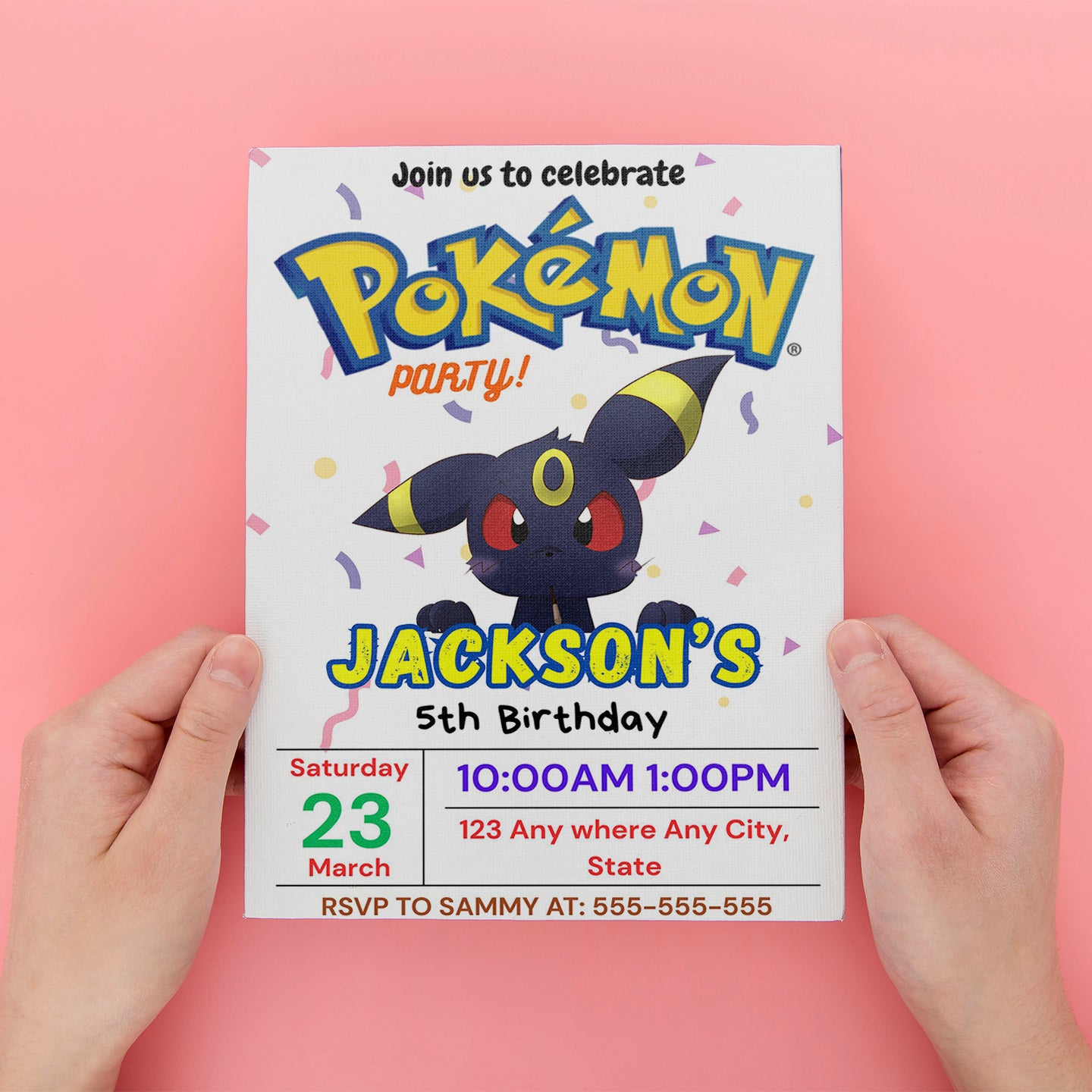 Umbreon Birthday Invitation Template | Pokemon Invite - CreativeRino