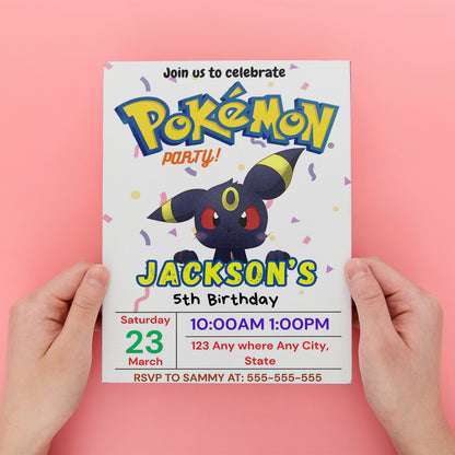 Umbreon Birthday Invitation Template | Pokemon Invite - CreativeRino