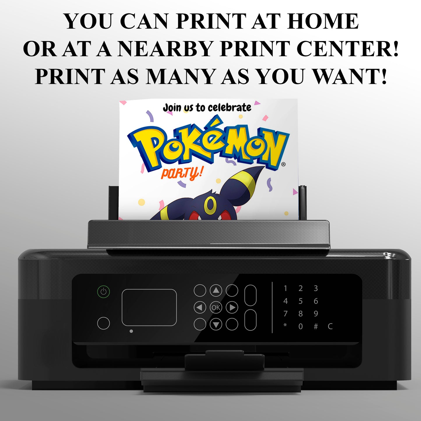 Umbreon Birthday Invitation Template | Pokemon Invite - CreativeRino