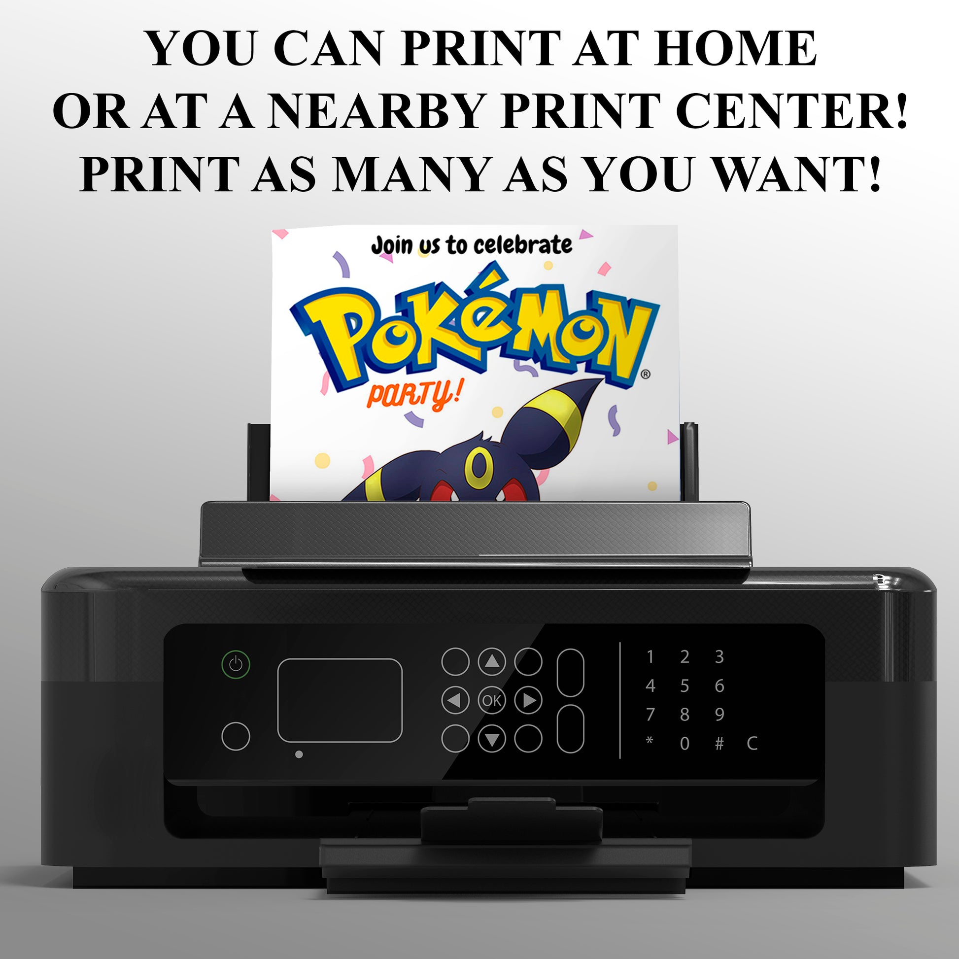 Umbreon Birthday Invitation Template | Pokemon Invite - CreativeRino