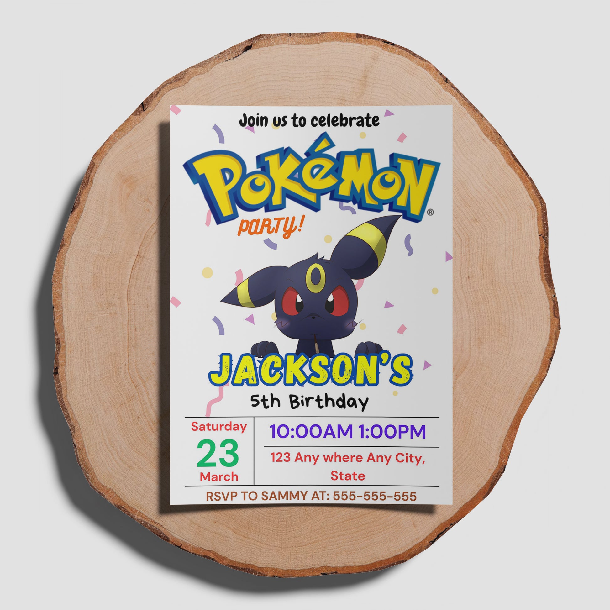Umbreon Birthday Invitation Template | Pokemon Invite - CreativeRino