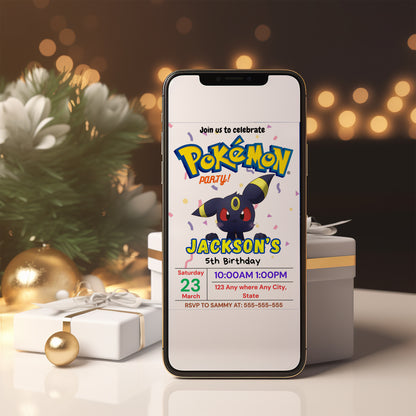 Umbreon Birthday Invitation Template | Pokemon Invite - CreativeRino