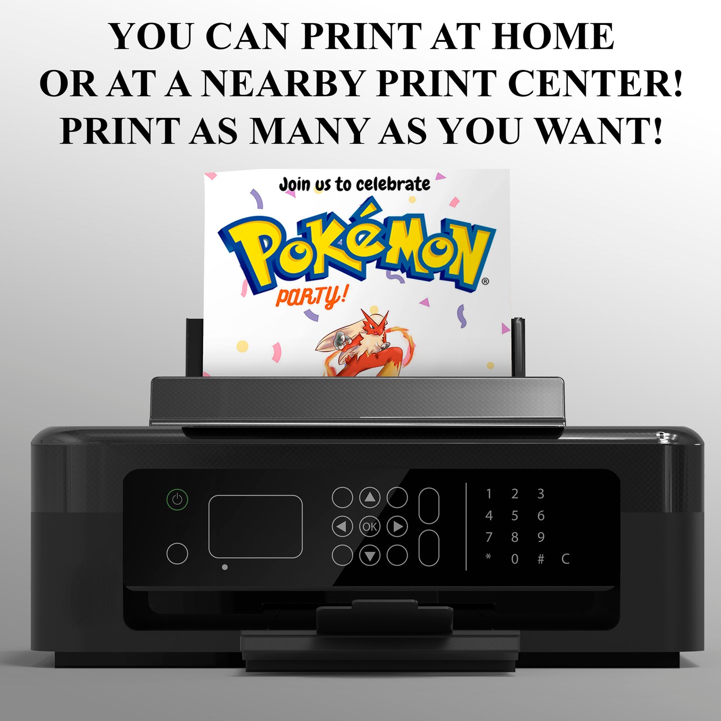 Blaziken Birthday Invitation Template | Pokemon Invite - CreativeRino