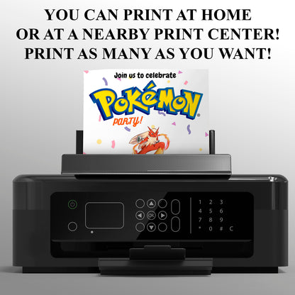 Blaziken Birthday Invitation Template | Pokemon Invite - CreativeRino