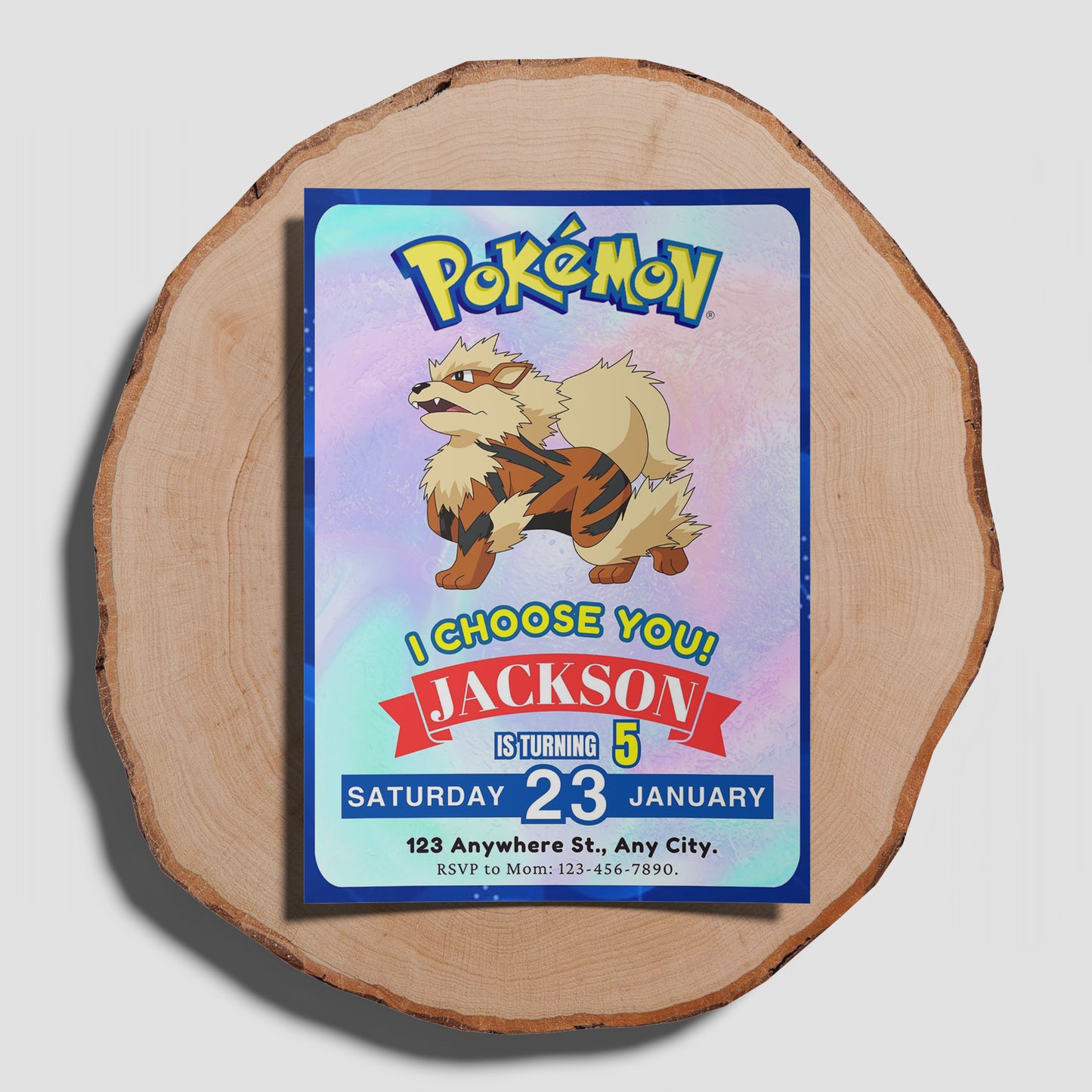 Arcanine Invitation Template | Pokemon Birthday Invite - CreativeRino